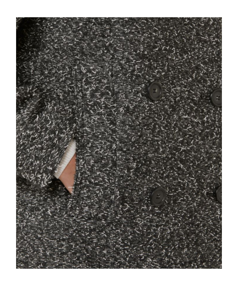 Sportmax Double-breasted Wool Heavy Jacket - Black In Gray