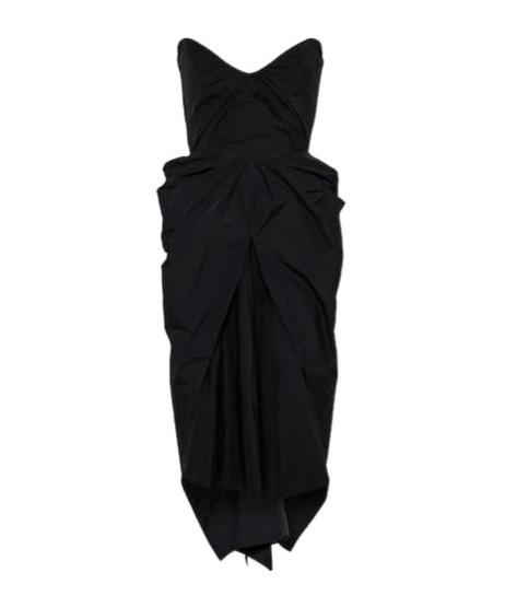 Maticevski Fincher Draped Bustier Midi Dress In Black