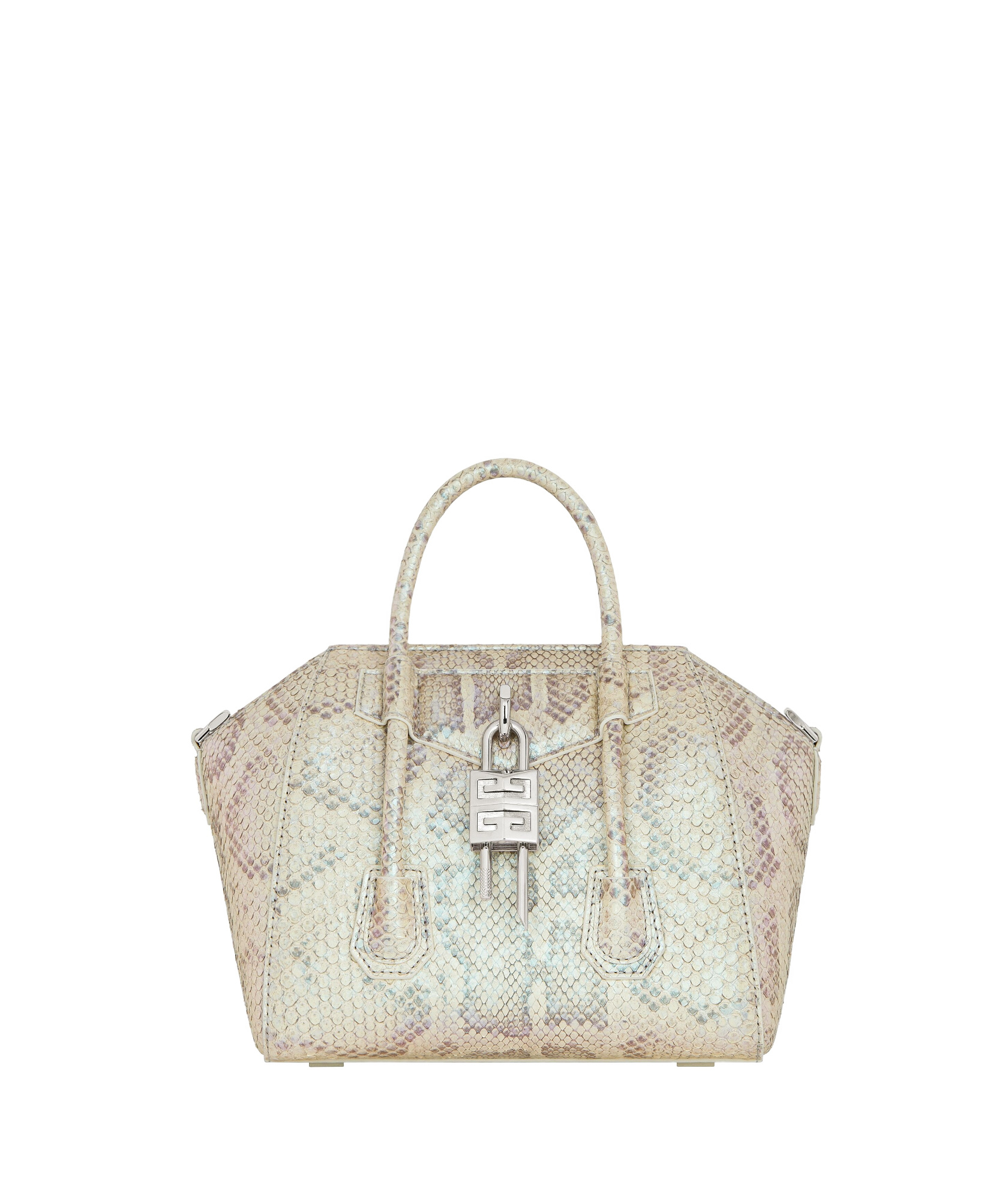 GIVENCHY MINI ANTIGONA LOCK BAG IN PYTHON WITH PEARL EFFECT