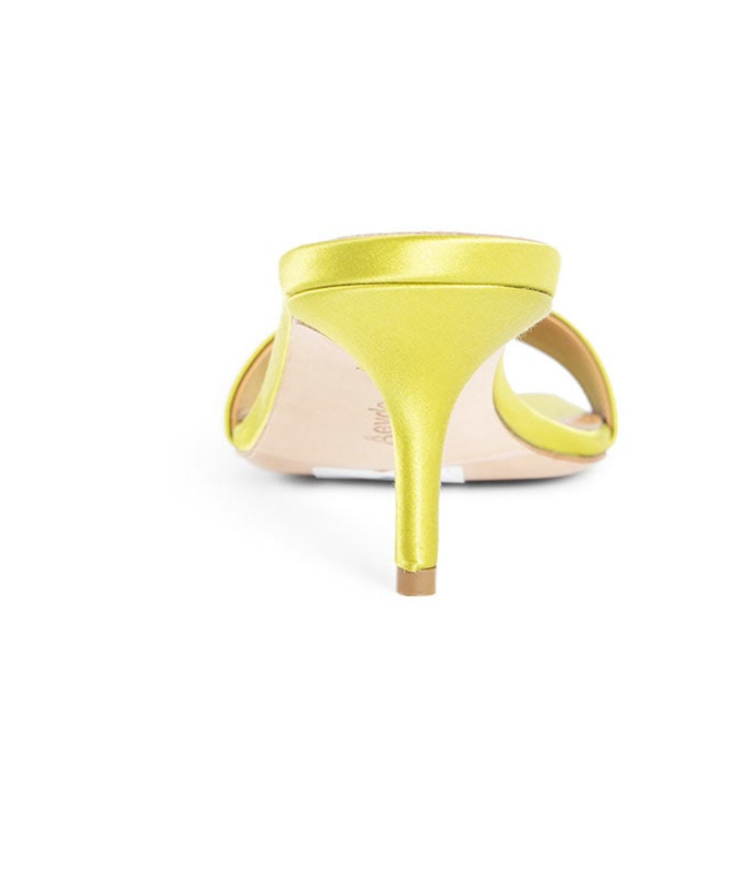 Aeyde Ilvy Satin Mules In Yellow