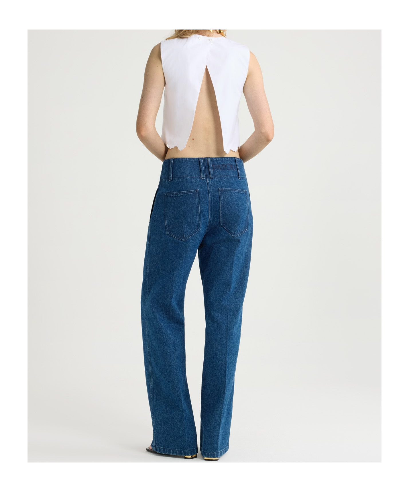 Shop Patou Poplin Crop Top In White