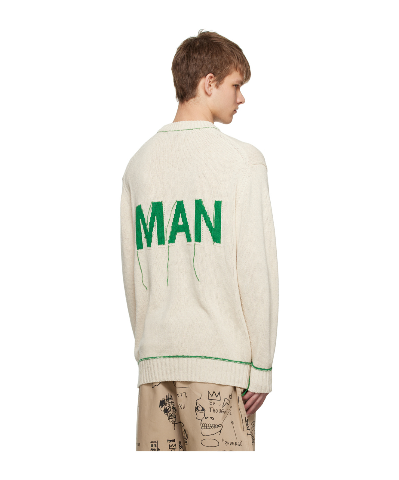 Junya Watanabe Round-collar And Long-sleeved Sweater In Nude