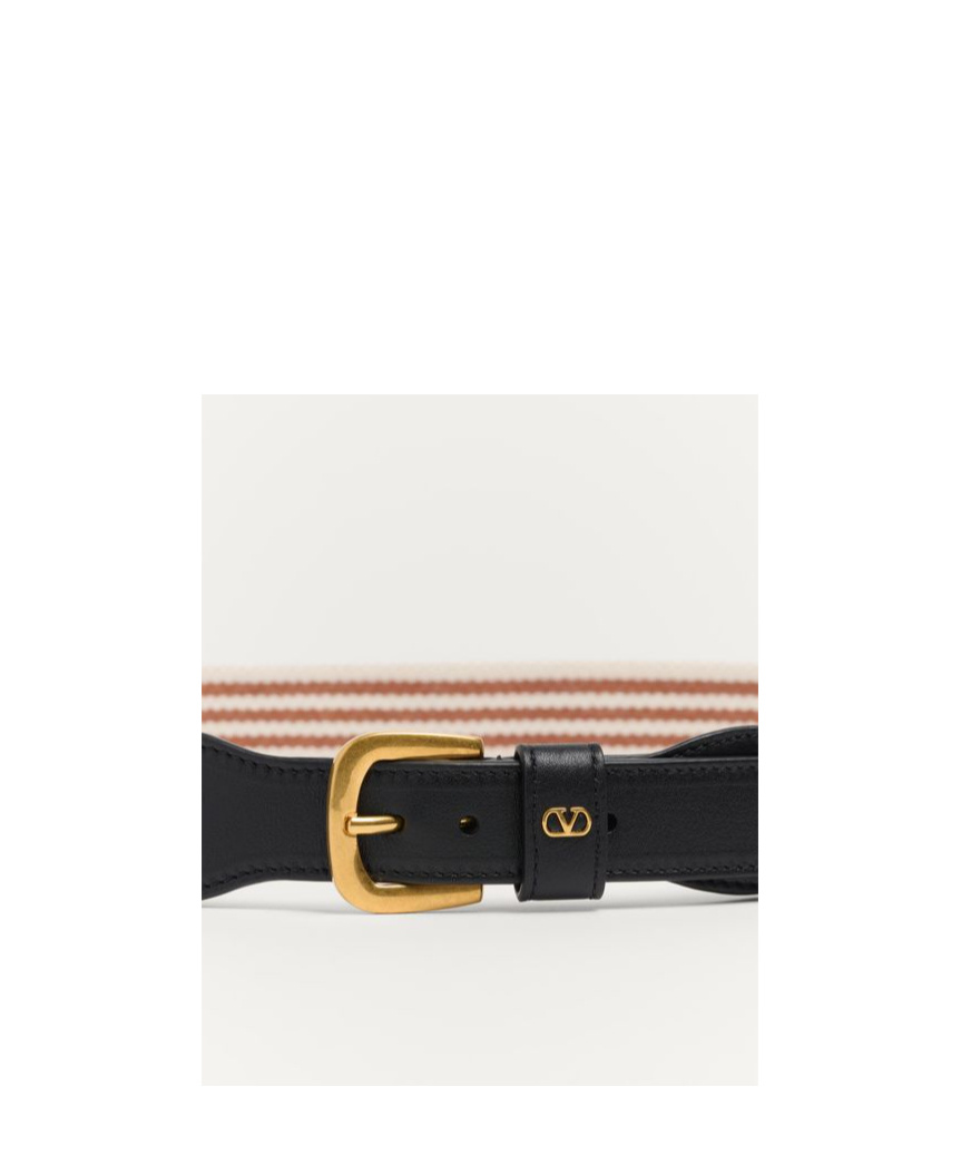 Valentino Stripe Pattern Jacquard Waist Belt In Nude