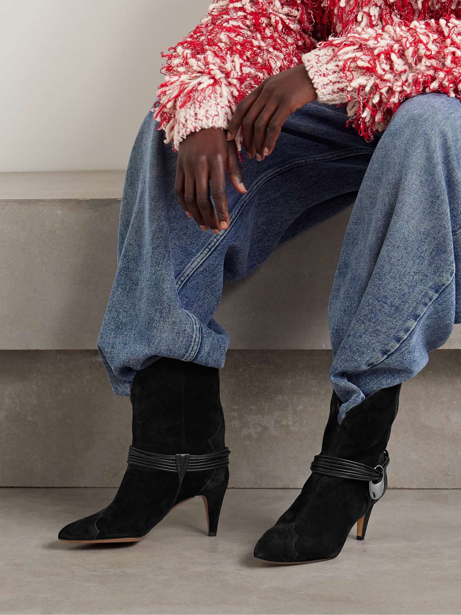 Isabel Marant Dytho Embellished Ankle Boots In Black
