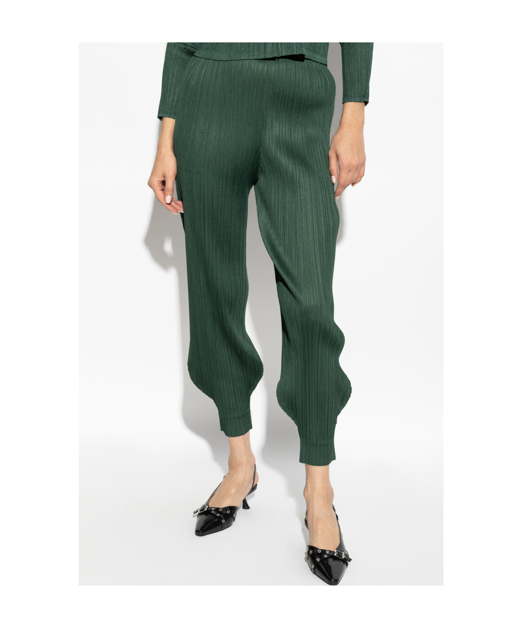 Issey Miyake Plissé Trousers In Green