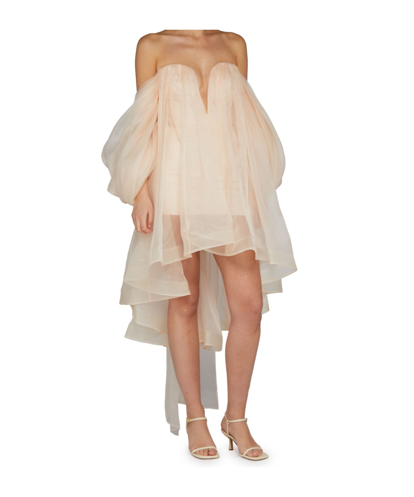 Shop Zimmermann Crush Strapless Mini Dress In Nude