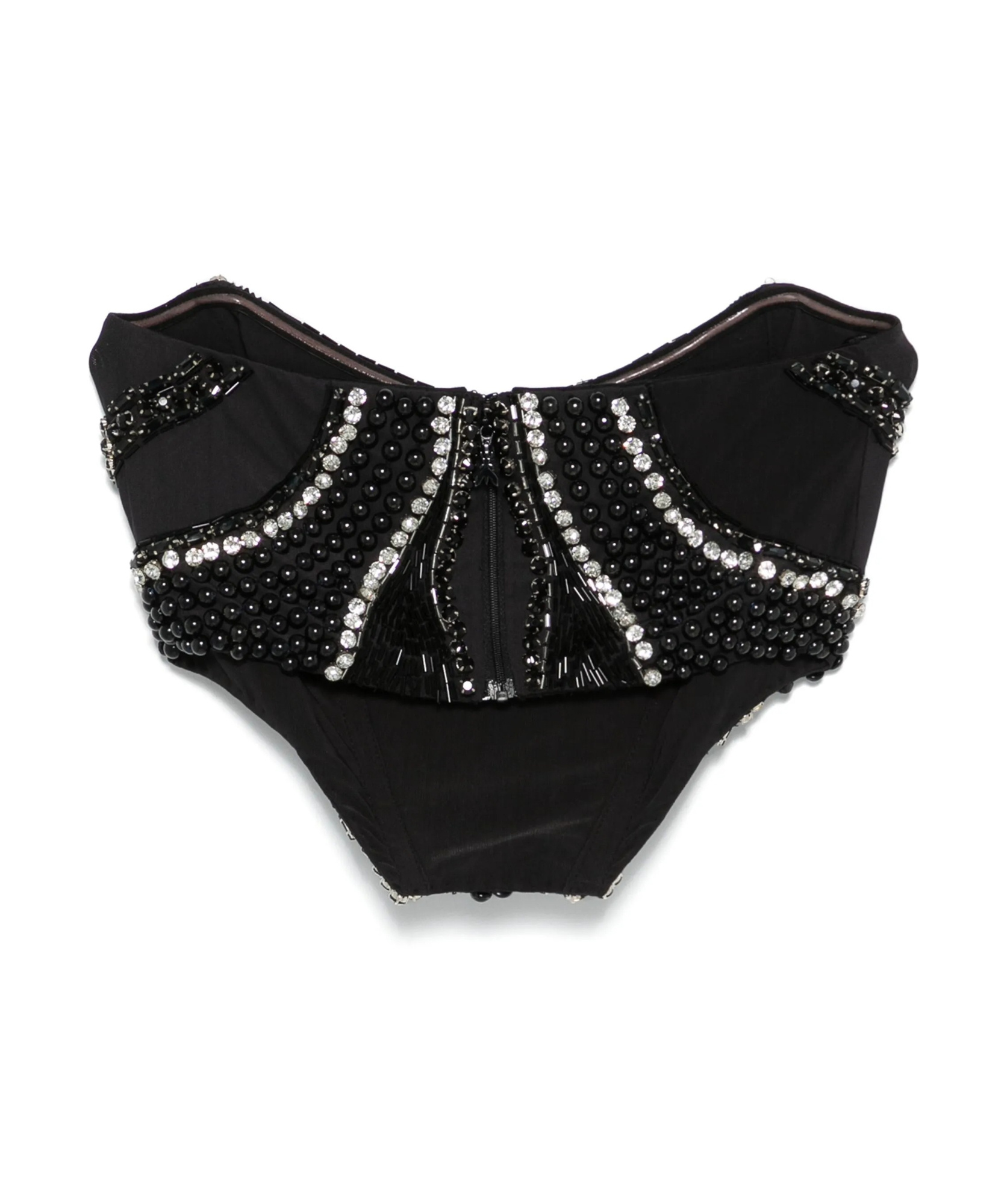 Shop Patrizia Pepe Rhinestond Top In Black