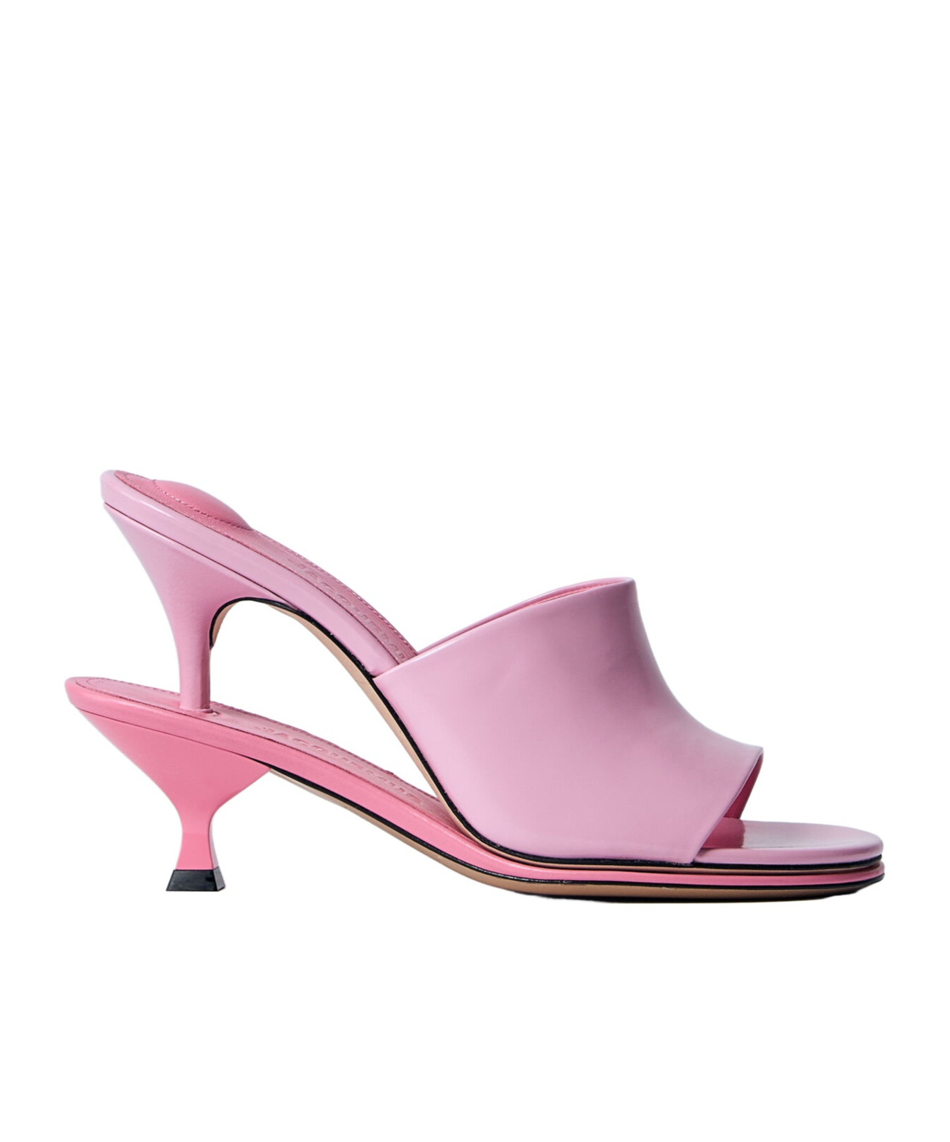 Jacquemus 100mm Les Doubles Leather Mules In Pink