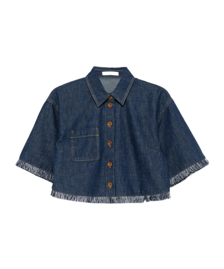 ZIMMERMANN ZIMMERMANN RHIANNON FRINGE DENIM SHIRT