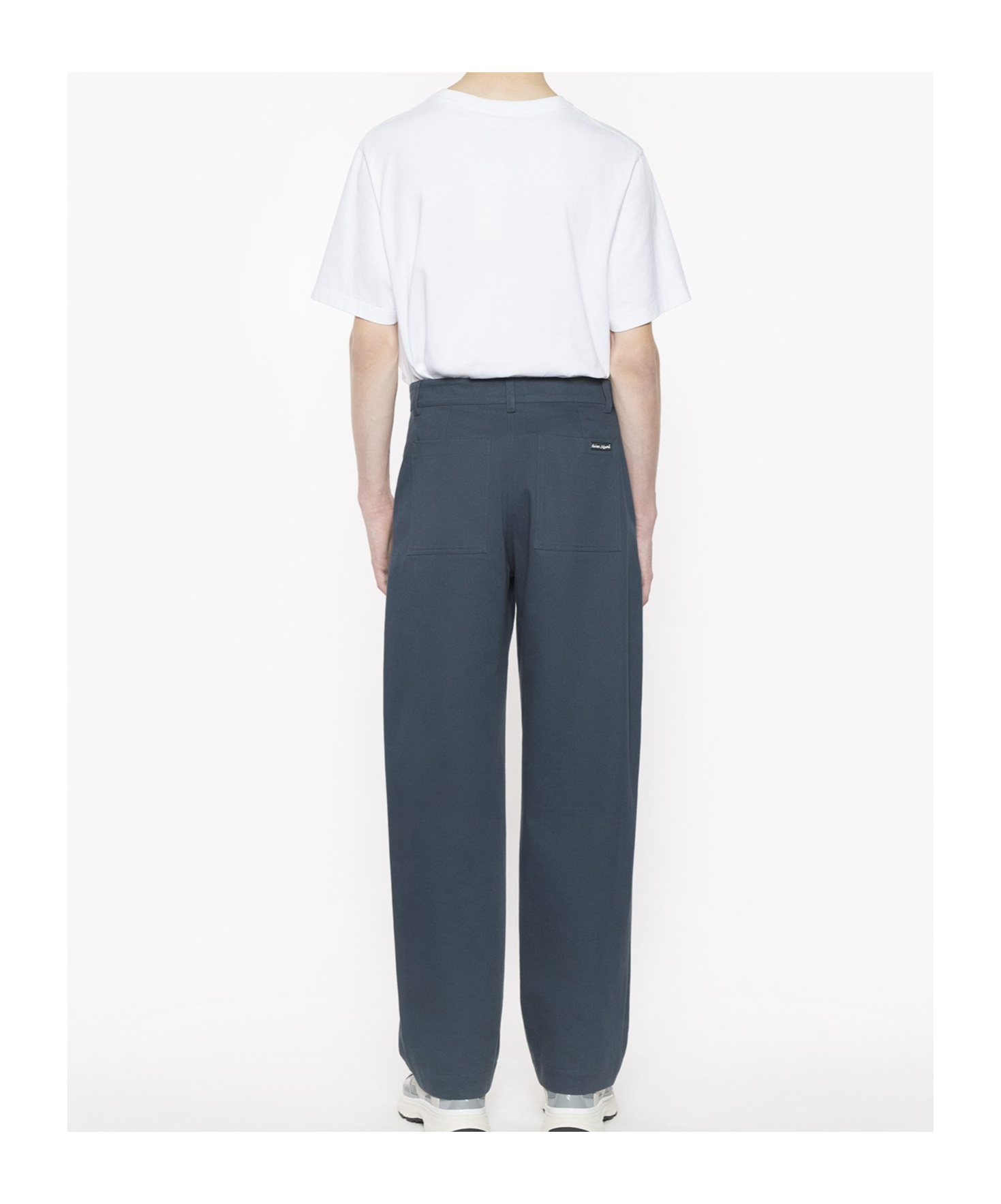 Maison Kitsuné Belted Pants In Slate Gray
