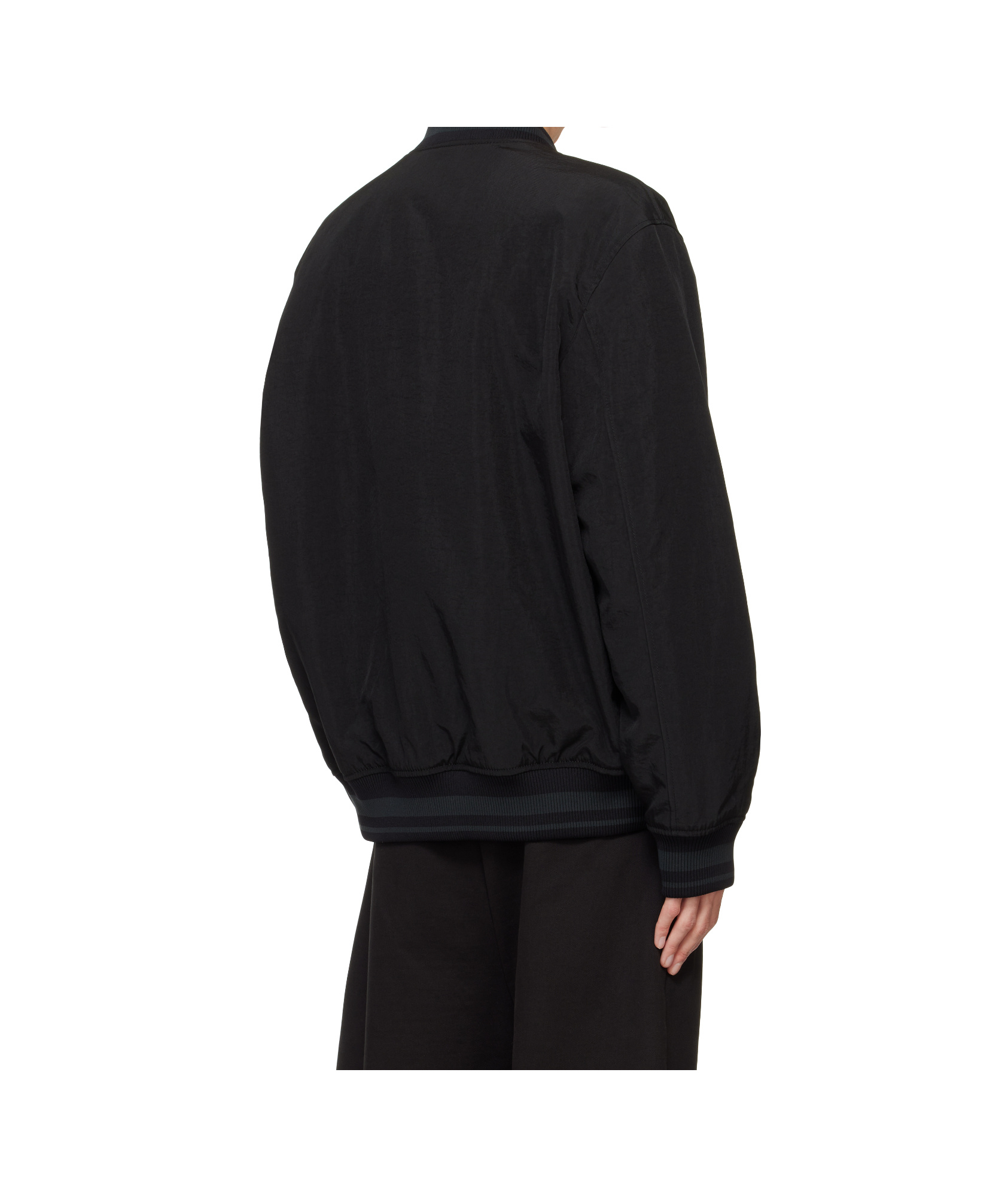 Hugo Boss Water-repellent Bomber Jacket With Rubberized Logo In Black