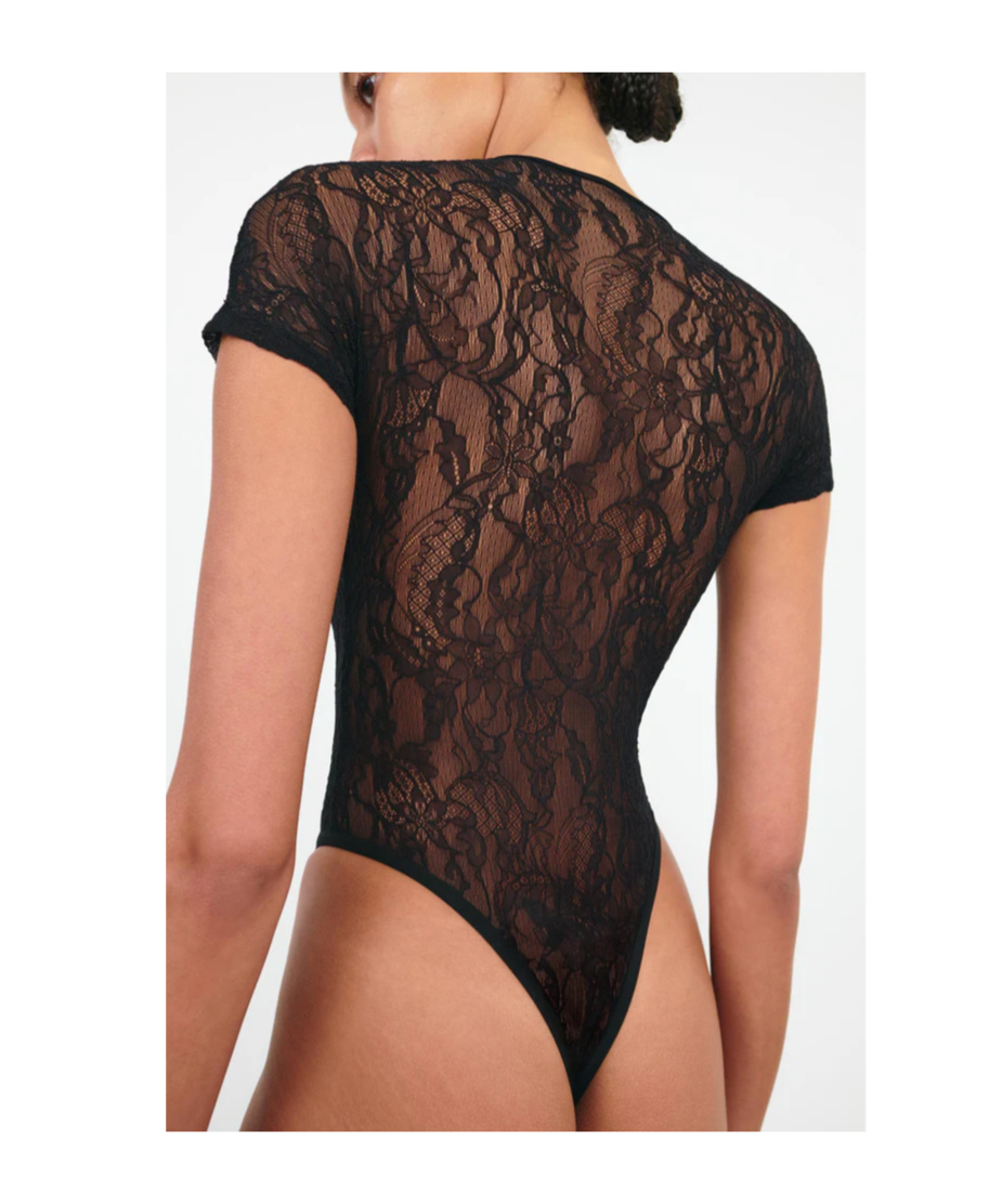 WARDROBE.NYC LACE CAP SLEEVE JUMPSUIT