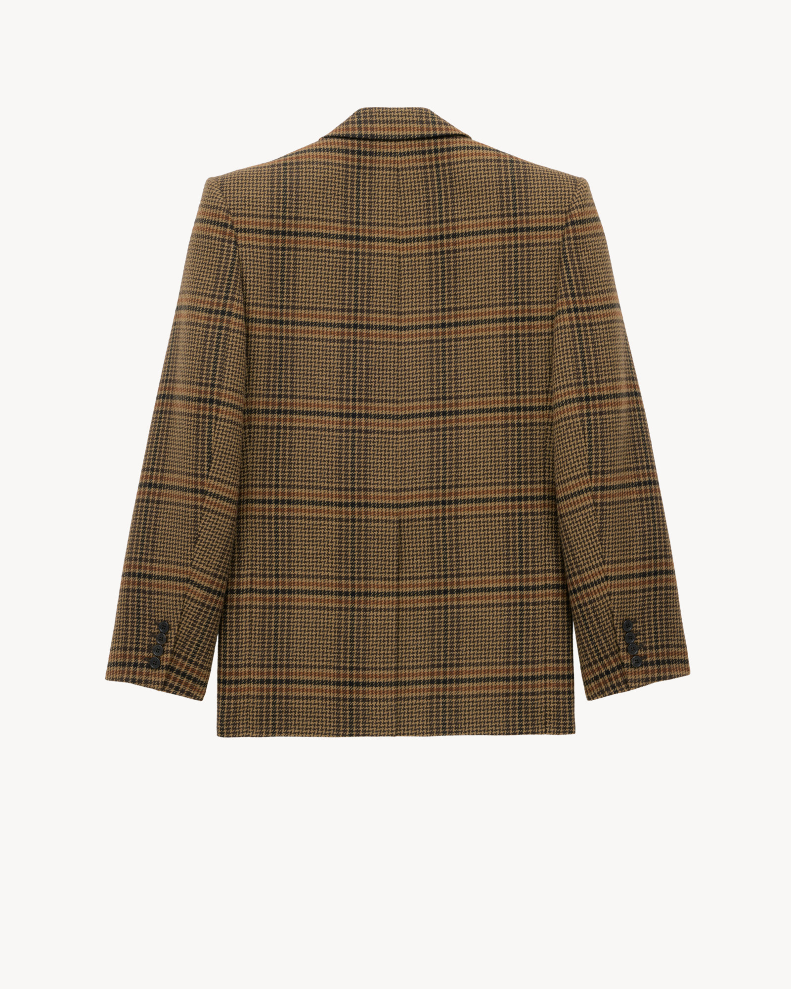 Saint Laurent Jacket In Prince Of Wales Wool In Brown
