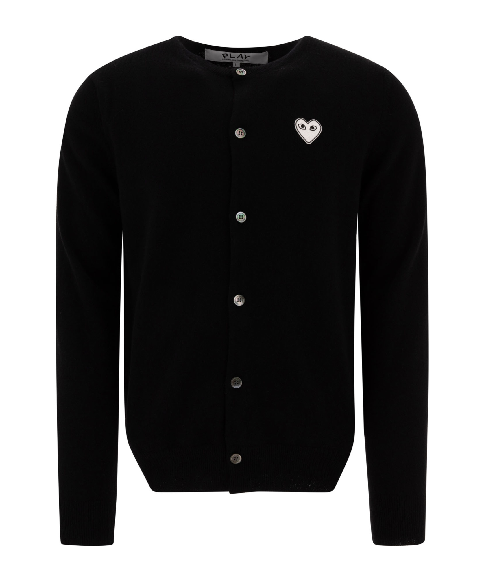 COMME DES GARÇONS PLAY COMME DES GARÇONS PLAY HEART-APPLIQUE CREWNECK CARDIGAN