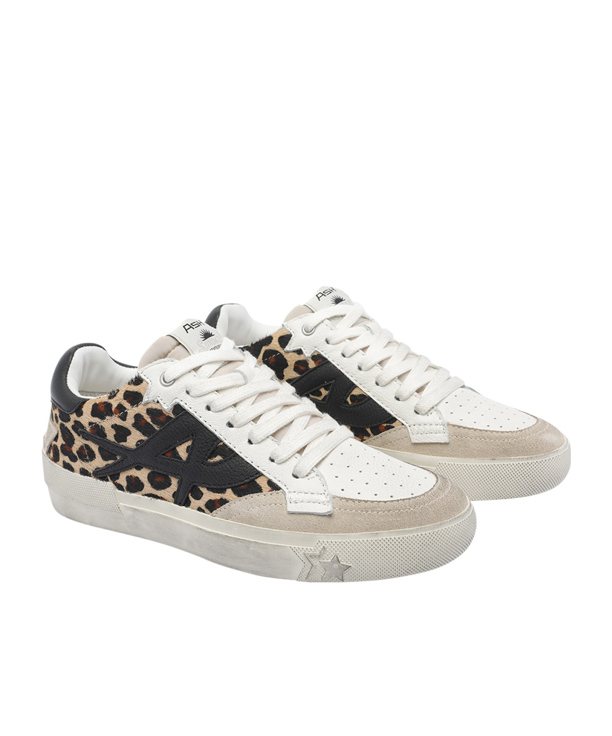 Ash Low Top Sneakers Leopard Detail In Gray