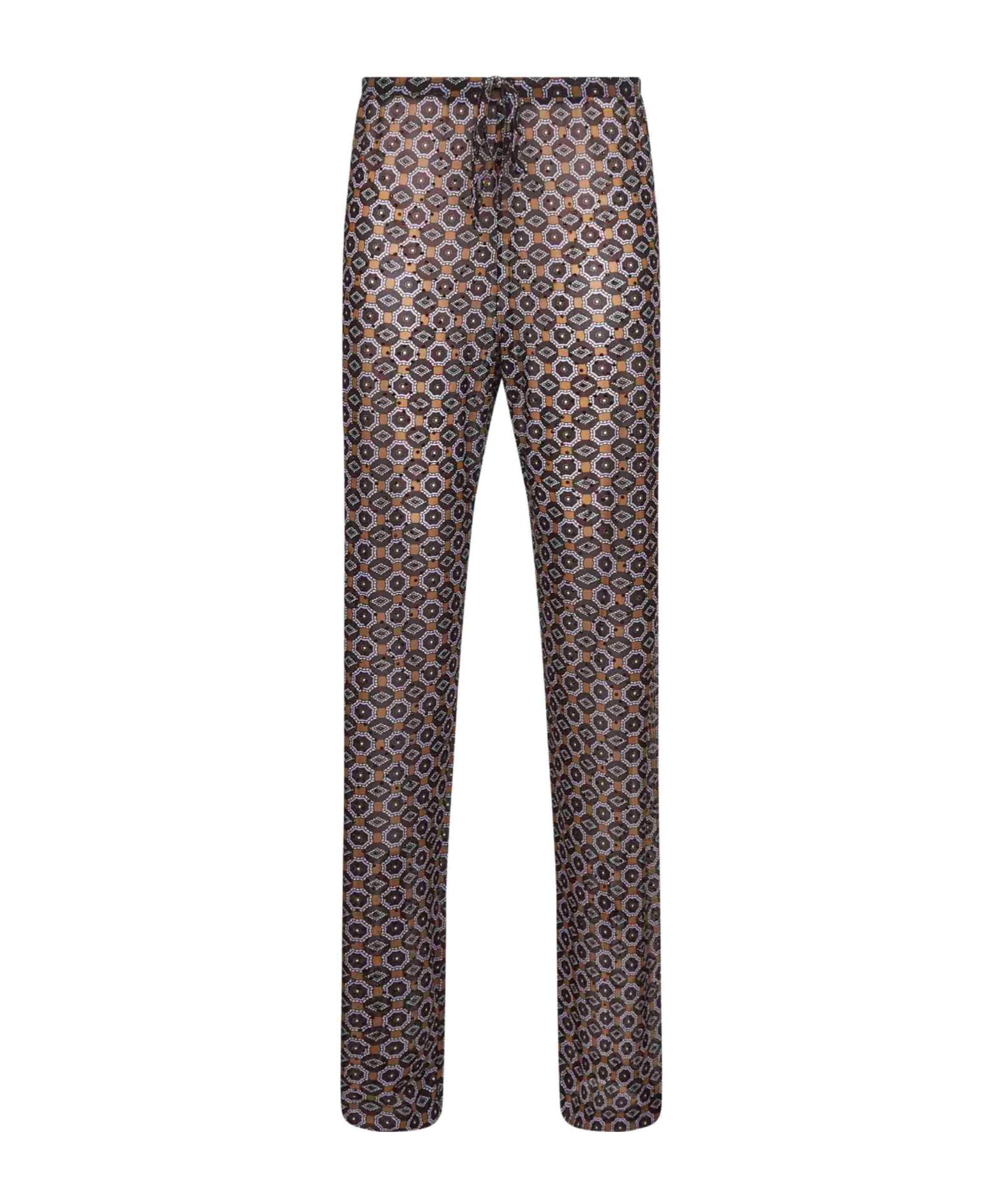Dries Van Noten Mesh Trousers With Glitter Accents In Multi