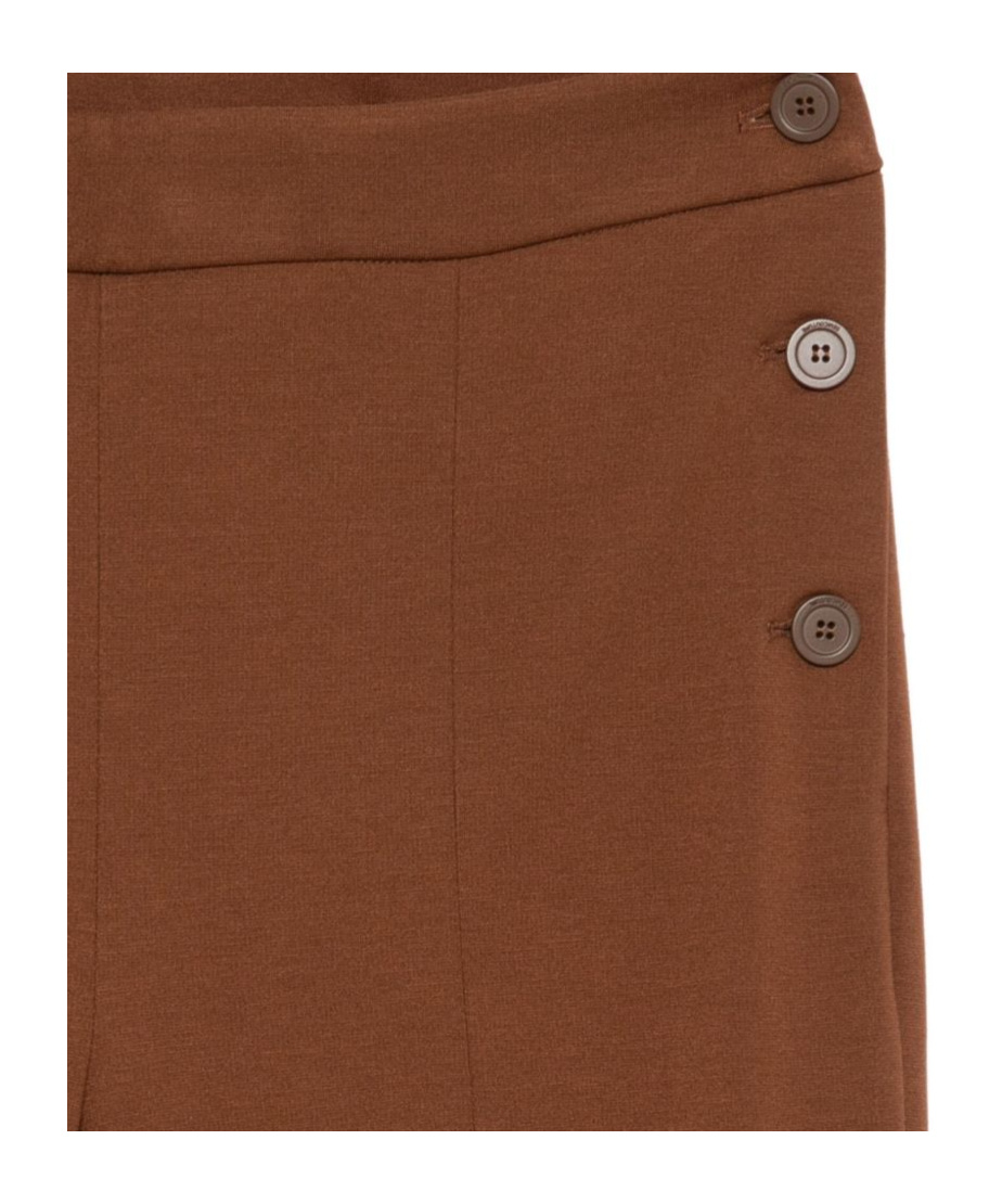 Semicouture Flared Leg Pants With Fitted Waist In Brown