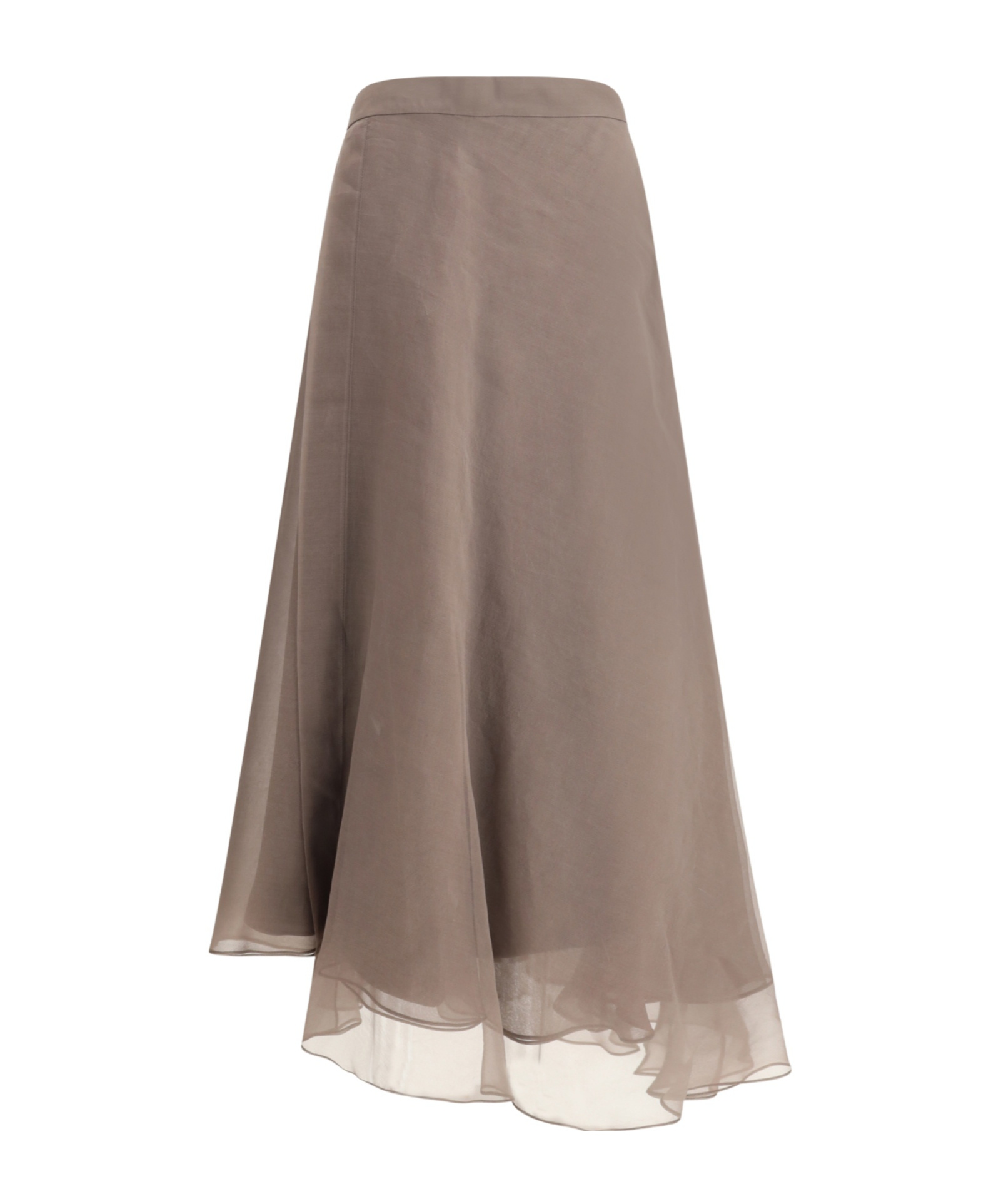 Brunello Cucinelli Pleat Detailed Maxi Skirt In Gray