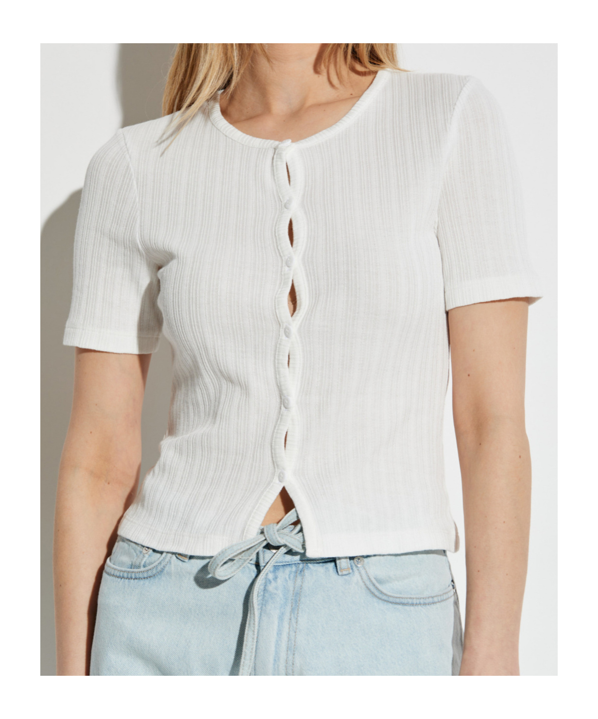 Samsoe & Samsoe Sajuni Short Sleeve Cardigan In White