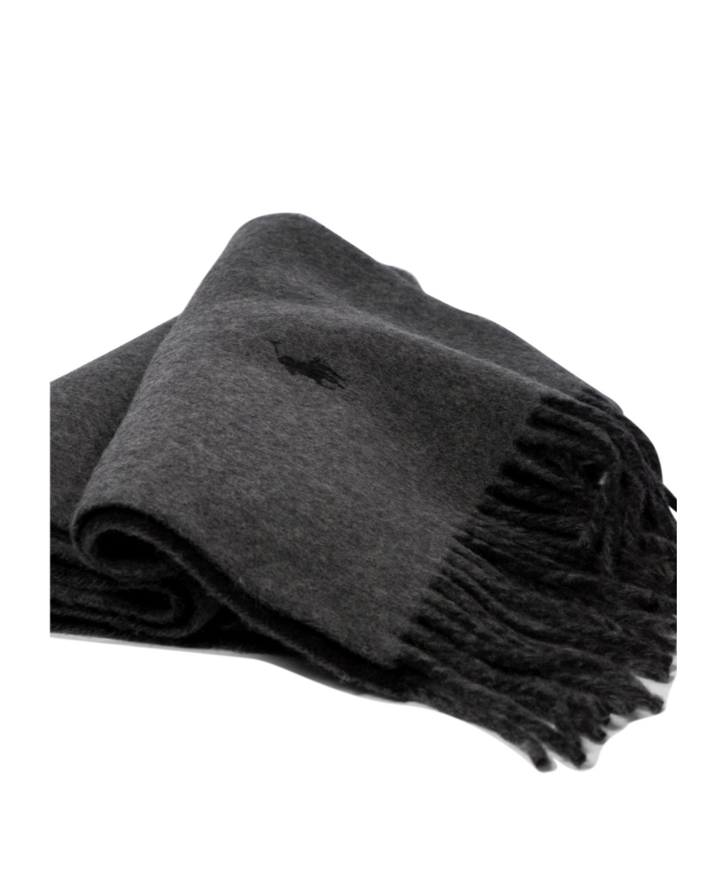 Shop Polo Ralph Lauren Fringe-trim Scarf In Black
