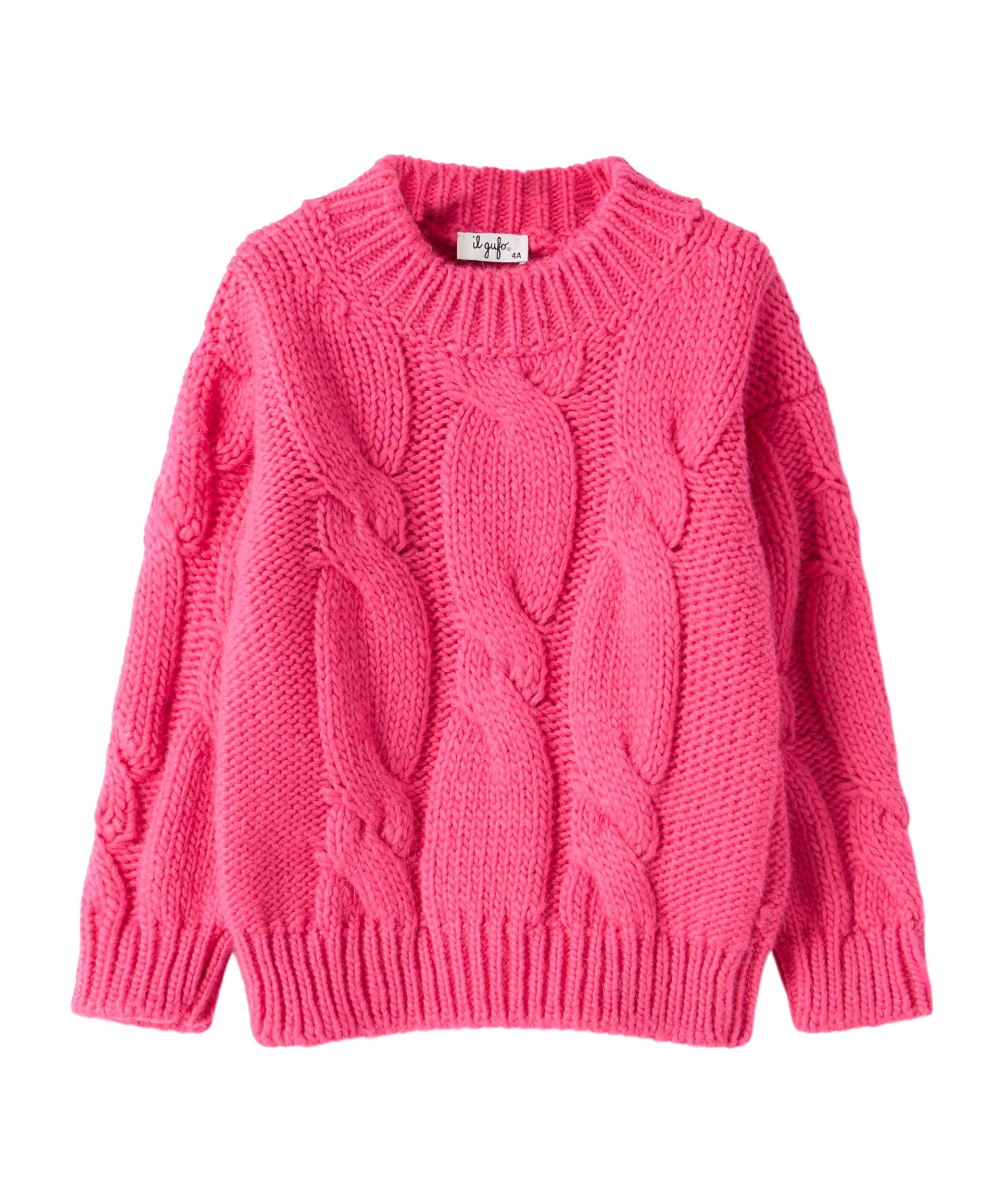 Il Gufo Kids' Cable-knit Sweater In Pink