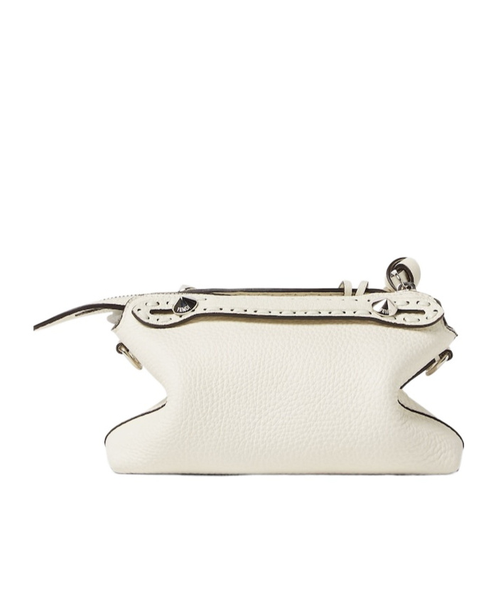 Fendi By The Way Selleria Mini Boston Bag In White