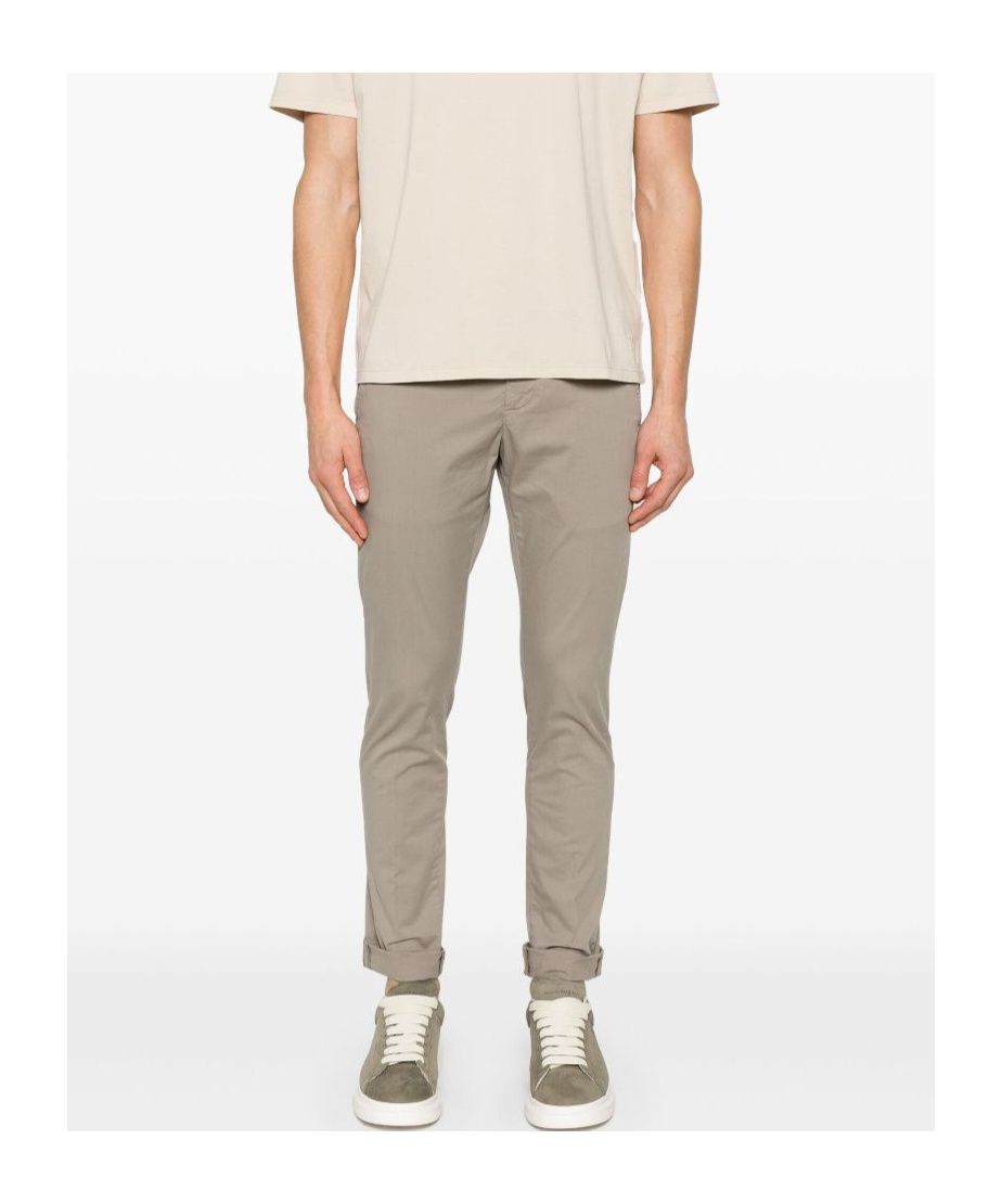 Dondup Pressed-crease Slim-fit Trousers In Nude