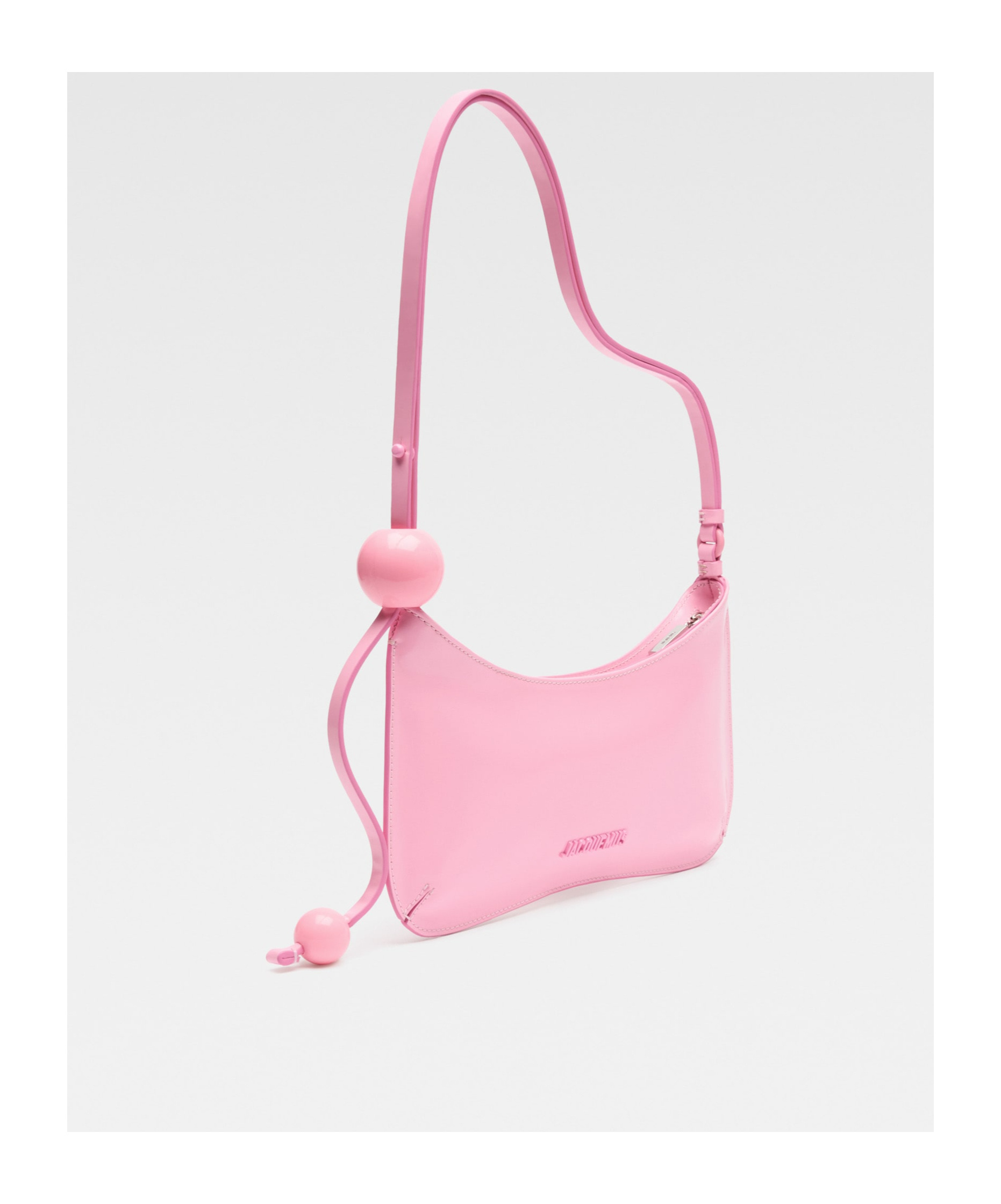 Jacquemus Le Bisou Perle Leather Shoulder Bag In Pink