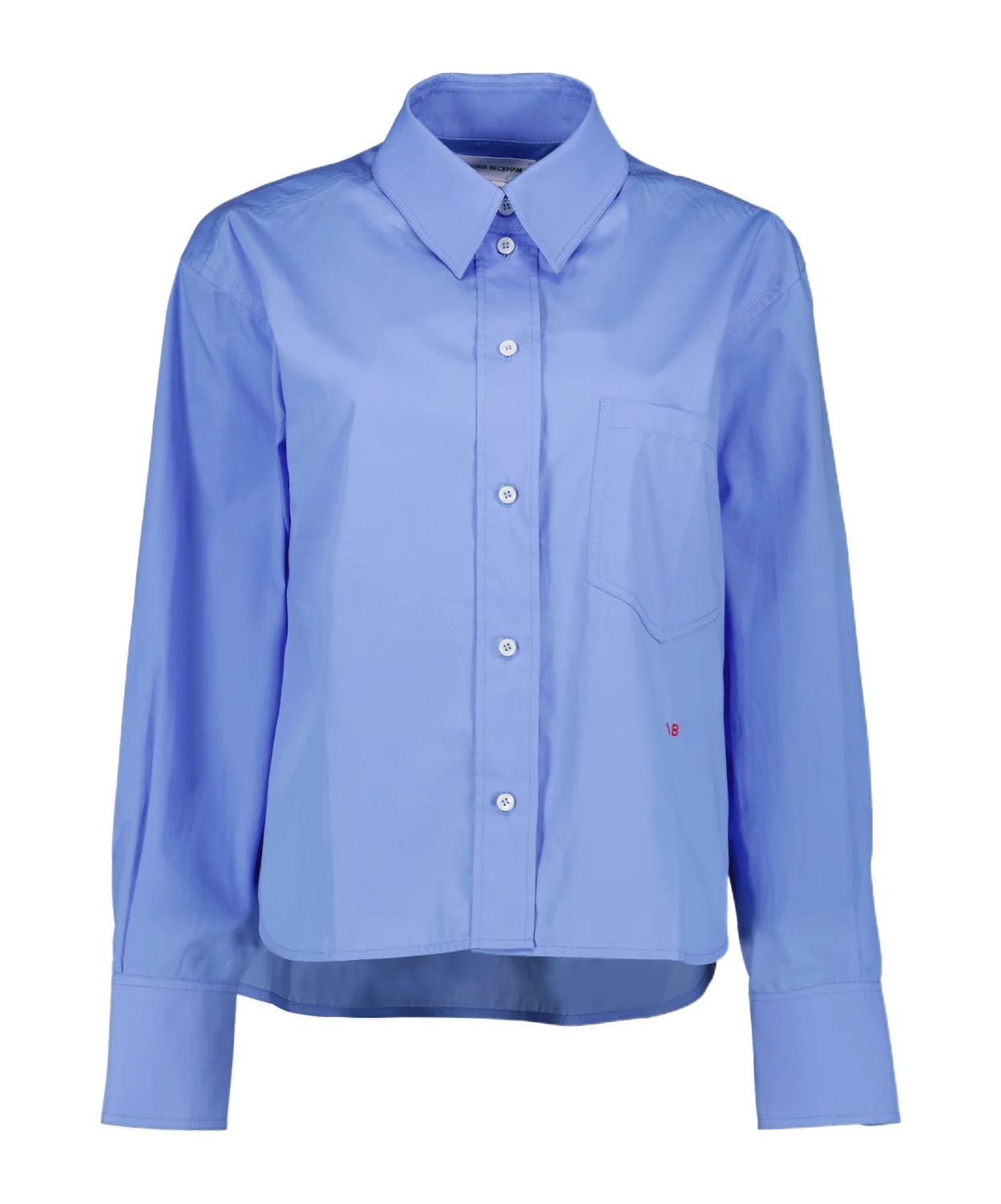 Victoria Beckham Shirt Cropped Long Sleeves In Blue