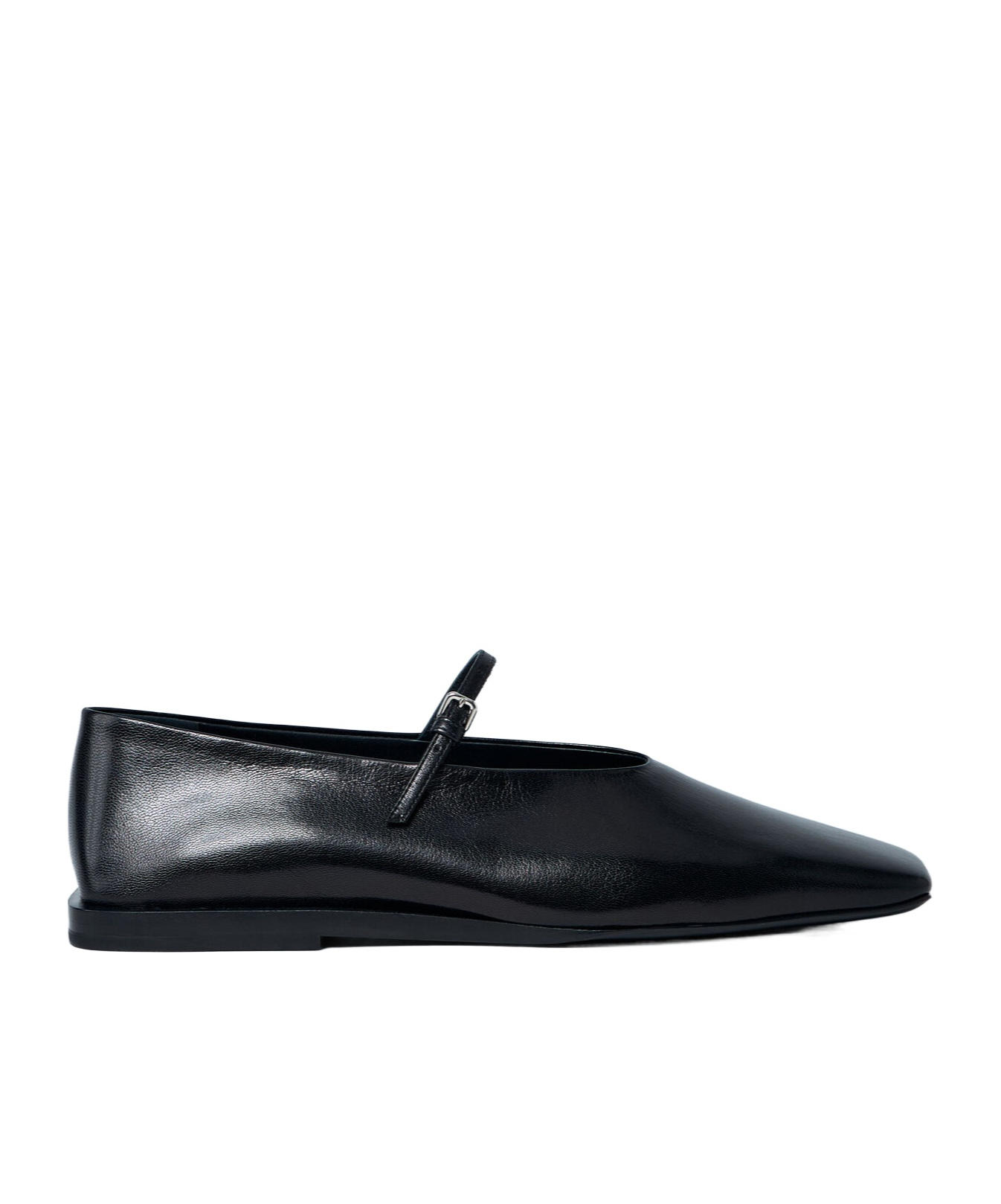 Jil Sander Leather Flat Shoes In Black