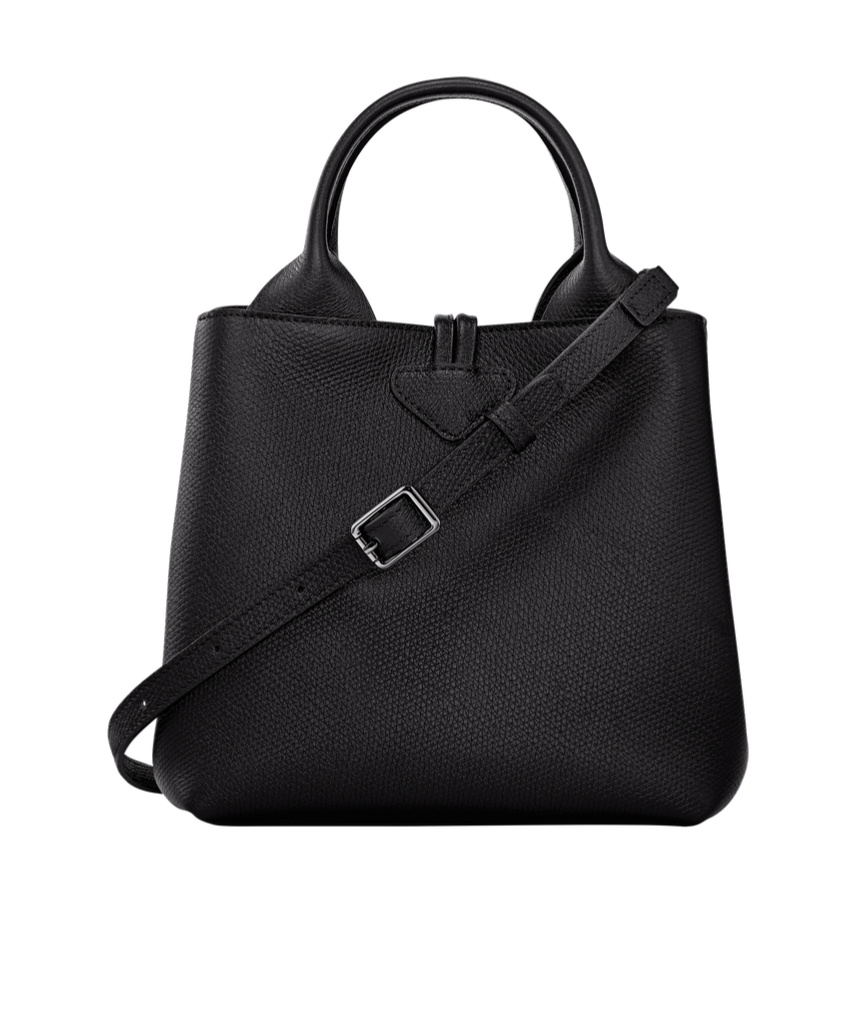 Longchamp Leather Tote Bags In Black