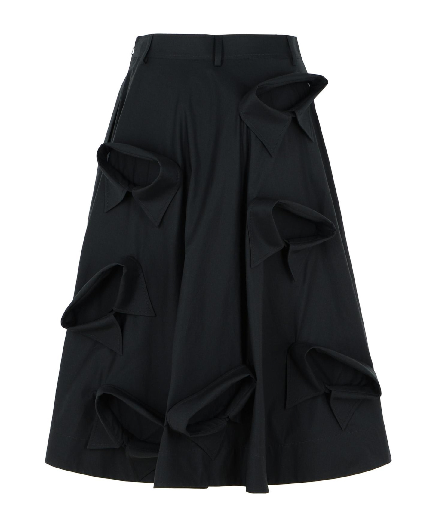 Moschino Flared Knee Length Skirt With Bow Accents In Black