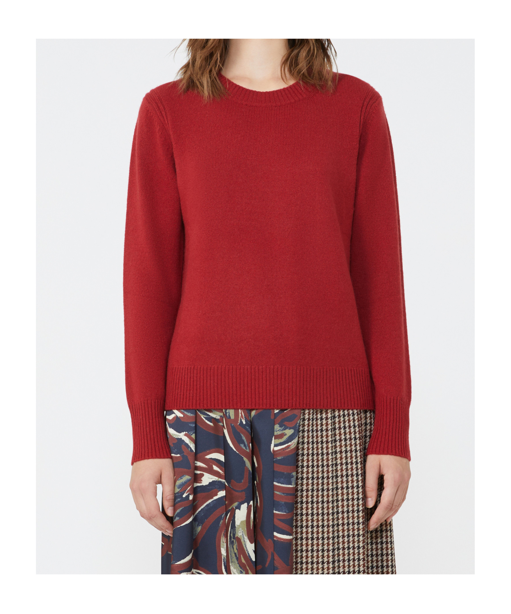 Weekend Max Mara Silk And Wool Yarn Pullover In Red