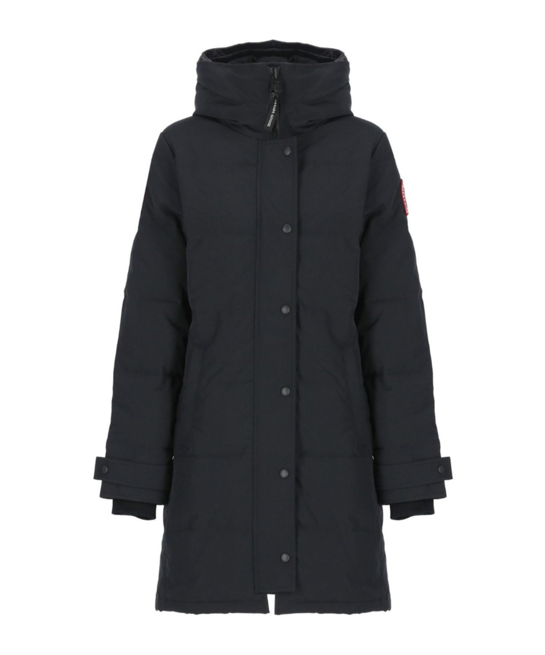 Canada Goose Long Sleeve Padded Quilted Coat With Cuffs In Black