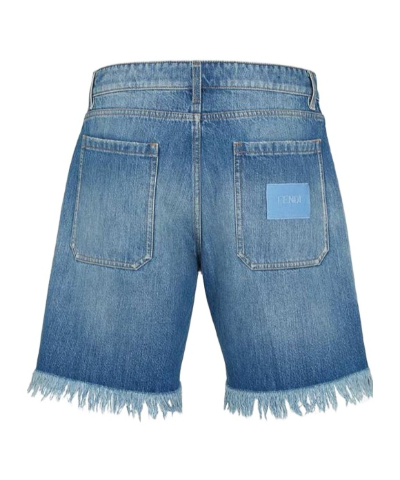 Shop Fendi Blue Denim Trousers