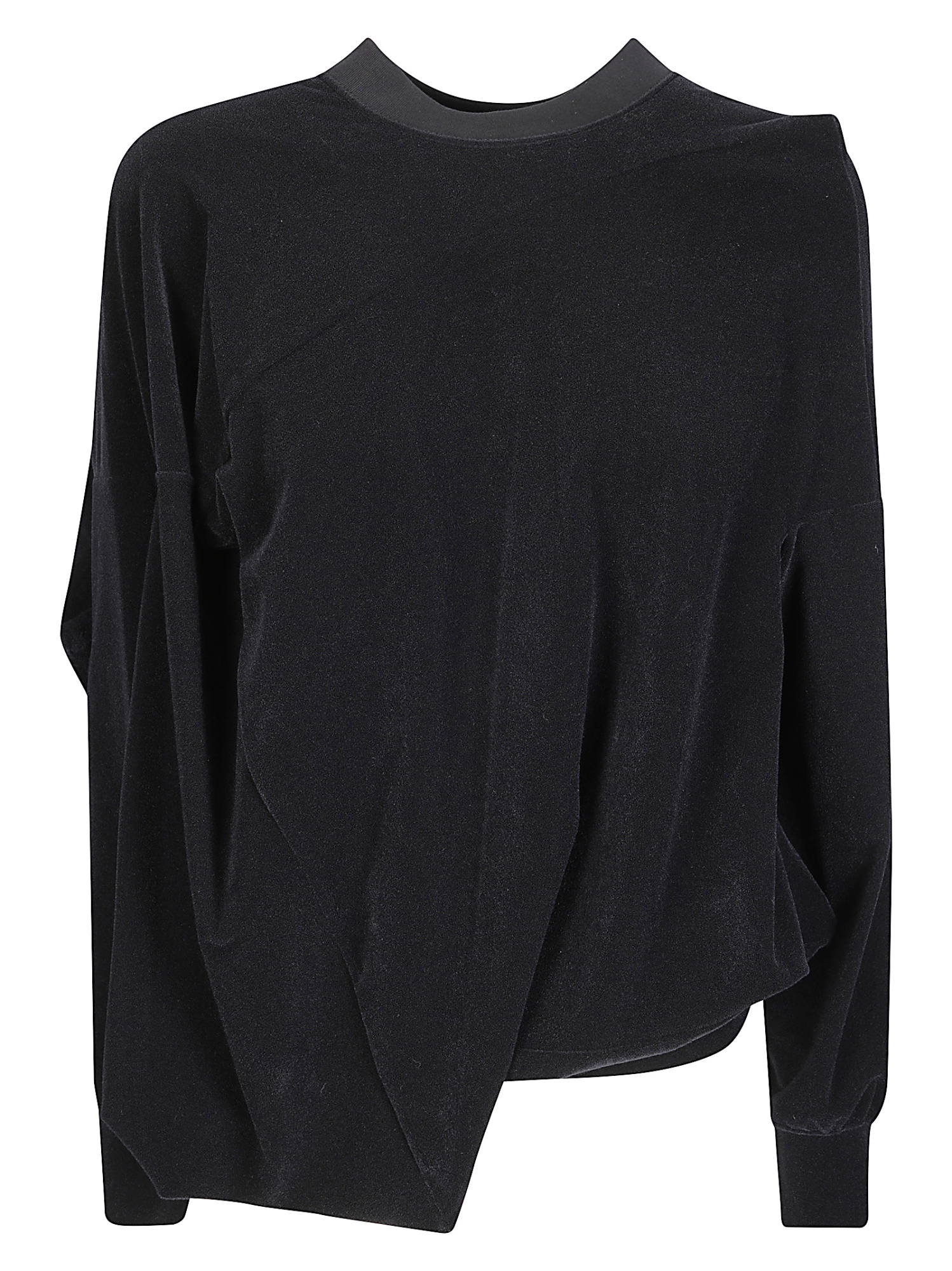 Junya Watanabe Mock Neck Draped T-shirt In Black