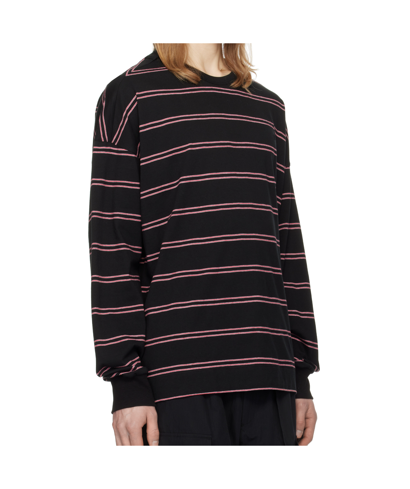 Juunj Pinstripe Long-sleeved T-shirt In Black