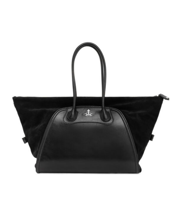 Vivienne Westwood Medium Shirley Curved Top-handle Tote Bag In Black