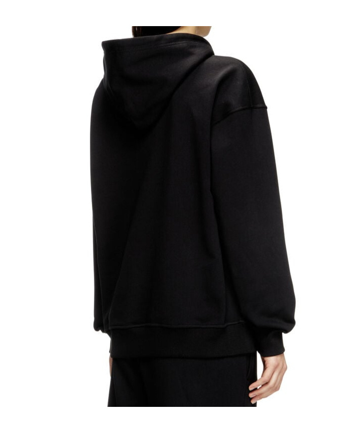 Diesel Hooded Knitwear With Drawstring And Ribbed Cuffs In Black