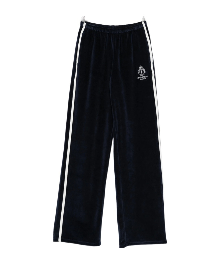 Sporty And Rich Side-stripe Logo-detail Track Pants In Black
