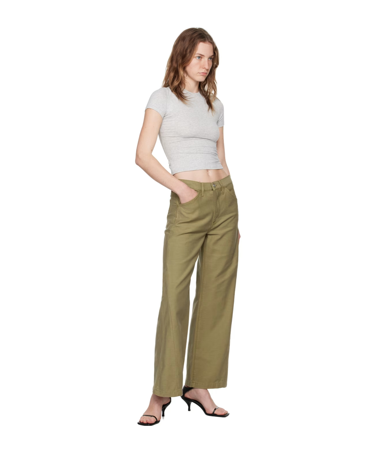 Shop Frame Low-waist Side Pocket Jeans In Brown
