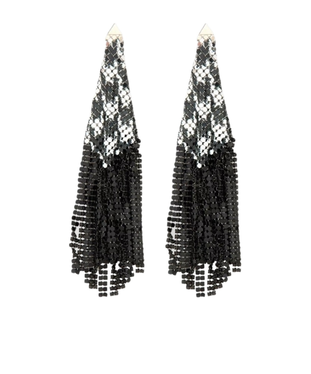 Rabanne Beaded Geometric Dangle Earrings In Black