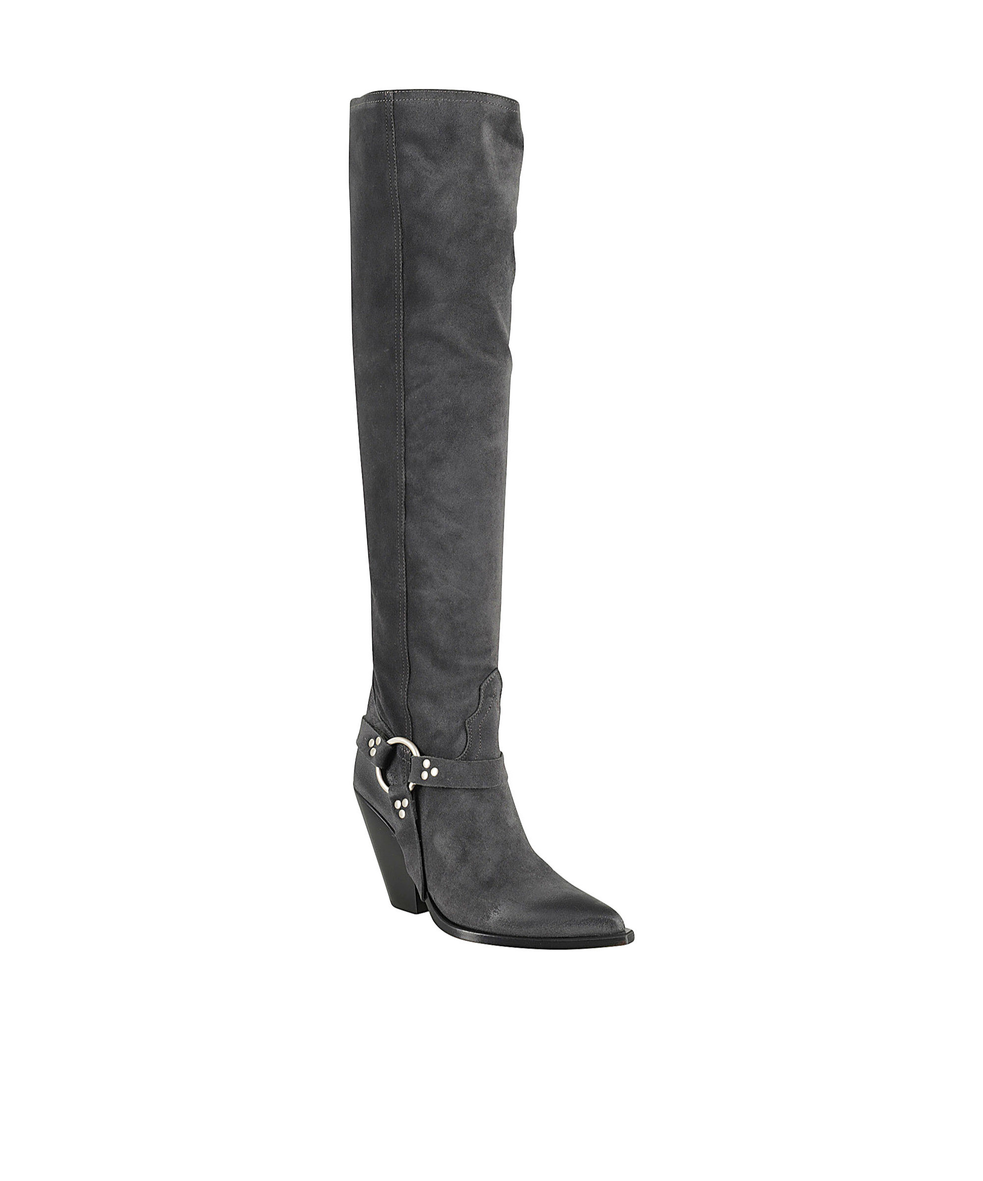 Sonora Metal Accents Suede Acapulco Boots In Black