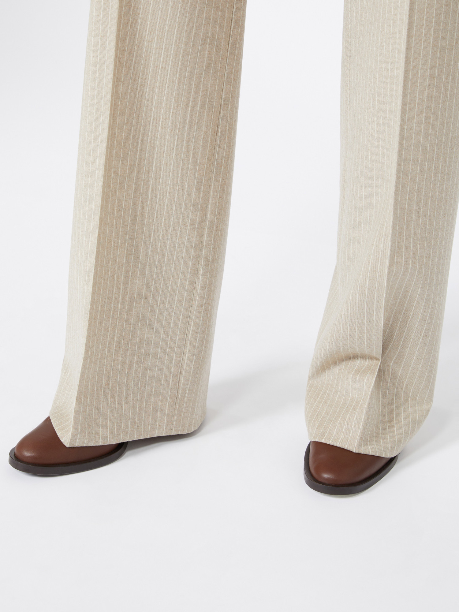 Max Mara Patterned Wool Trousers In Brown