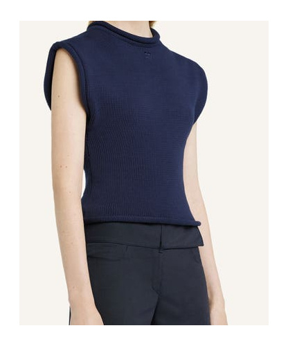 Courrèges Knitted Top In Black