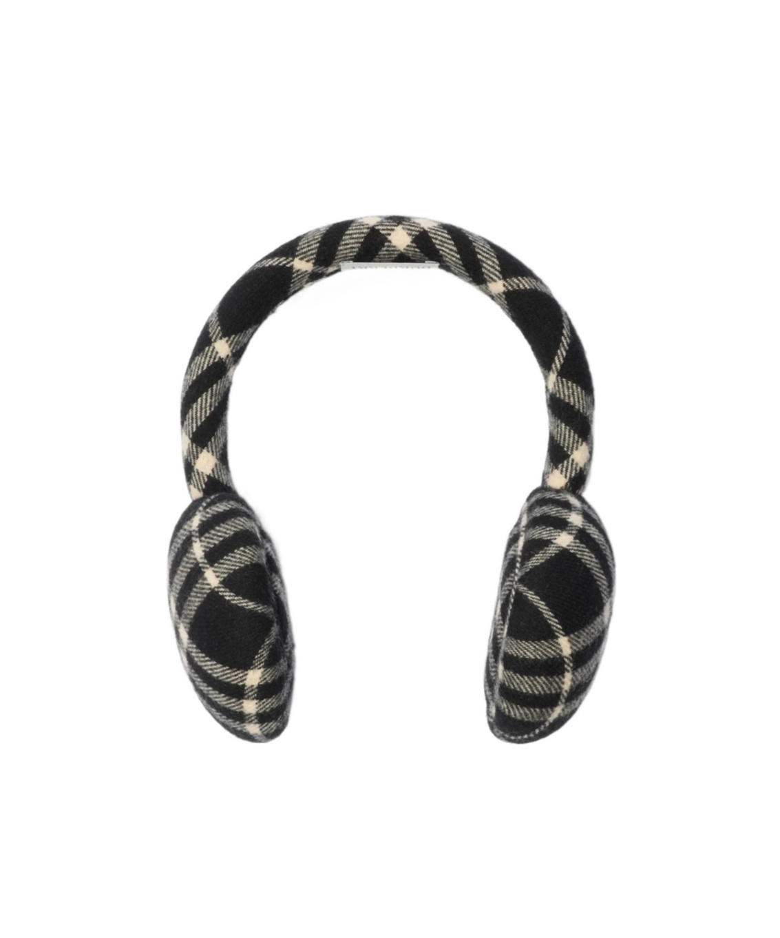 Burberry Check Wool Cashmere Earmuffs In Black