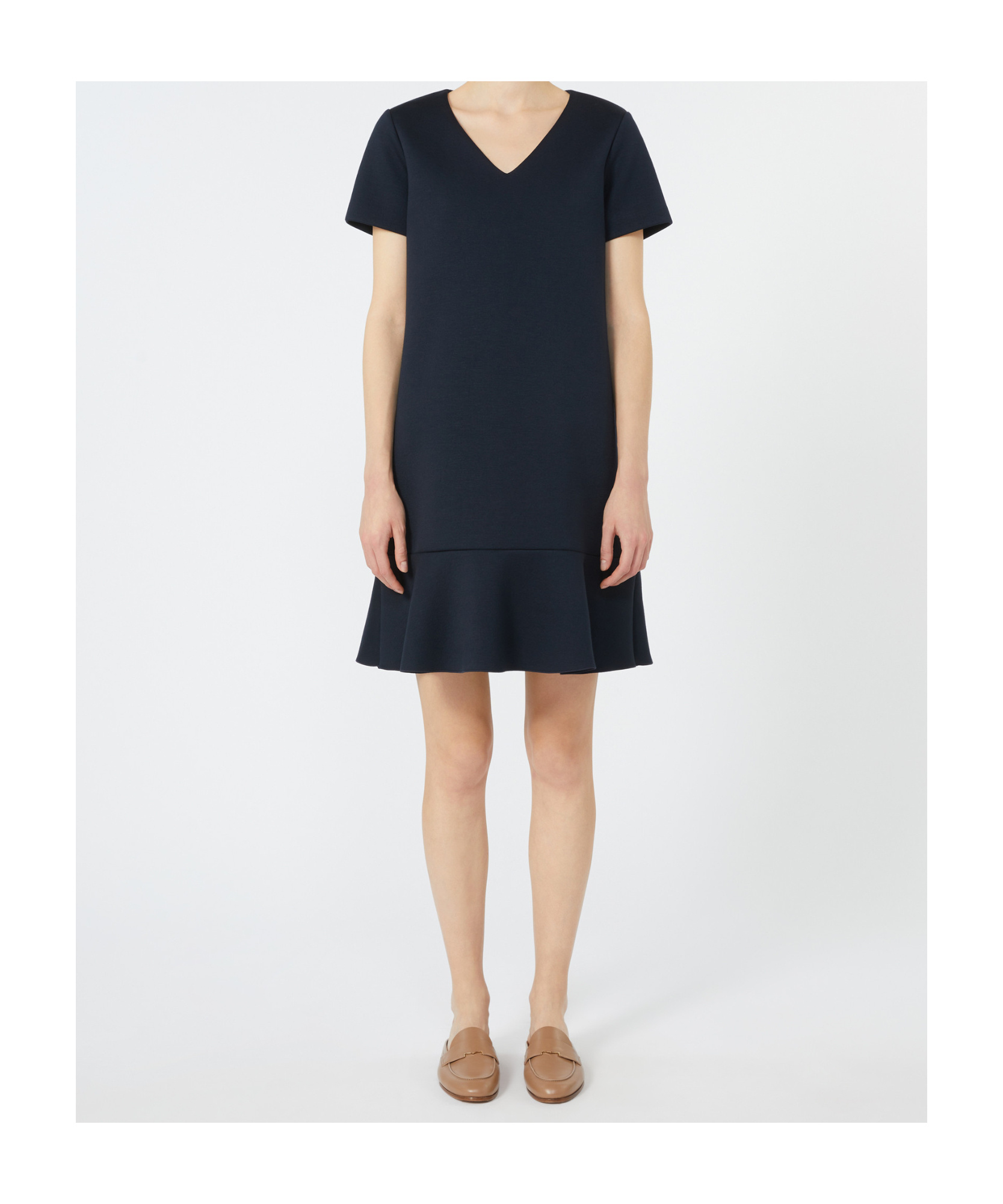 Max Mara Veloce Navy Jersey Dress In Black