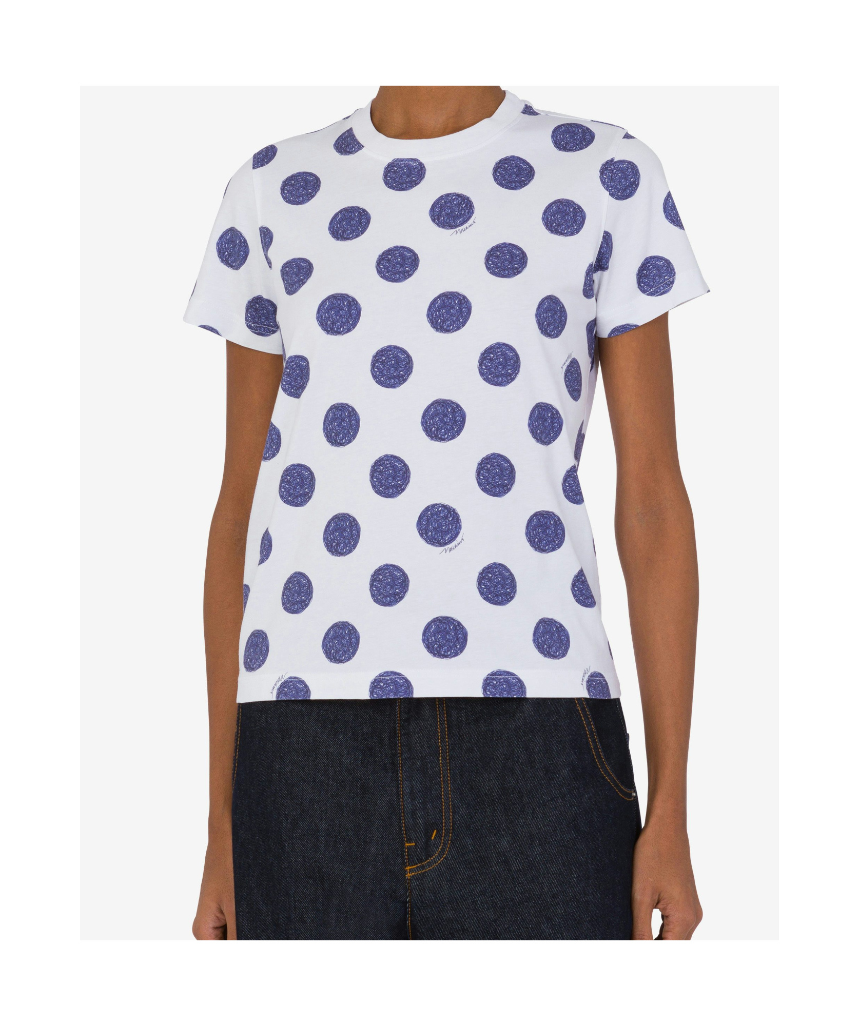 Shop Moschino Polka Dot-print T-shirt In White