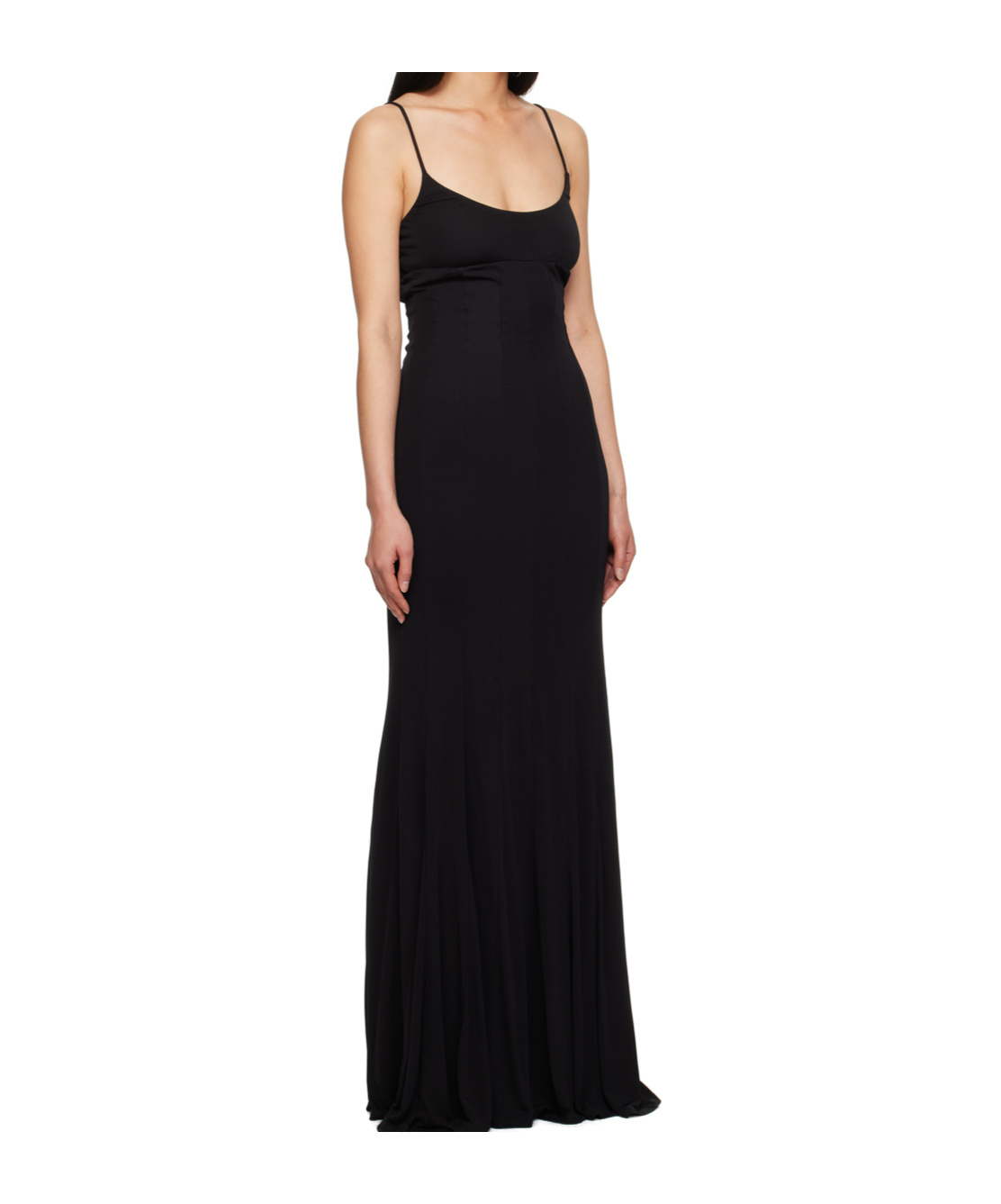 Staud Thin Shoulder Strap Dress In Black