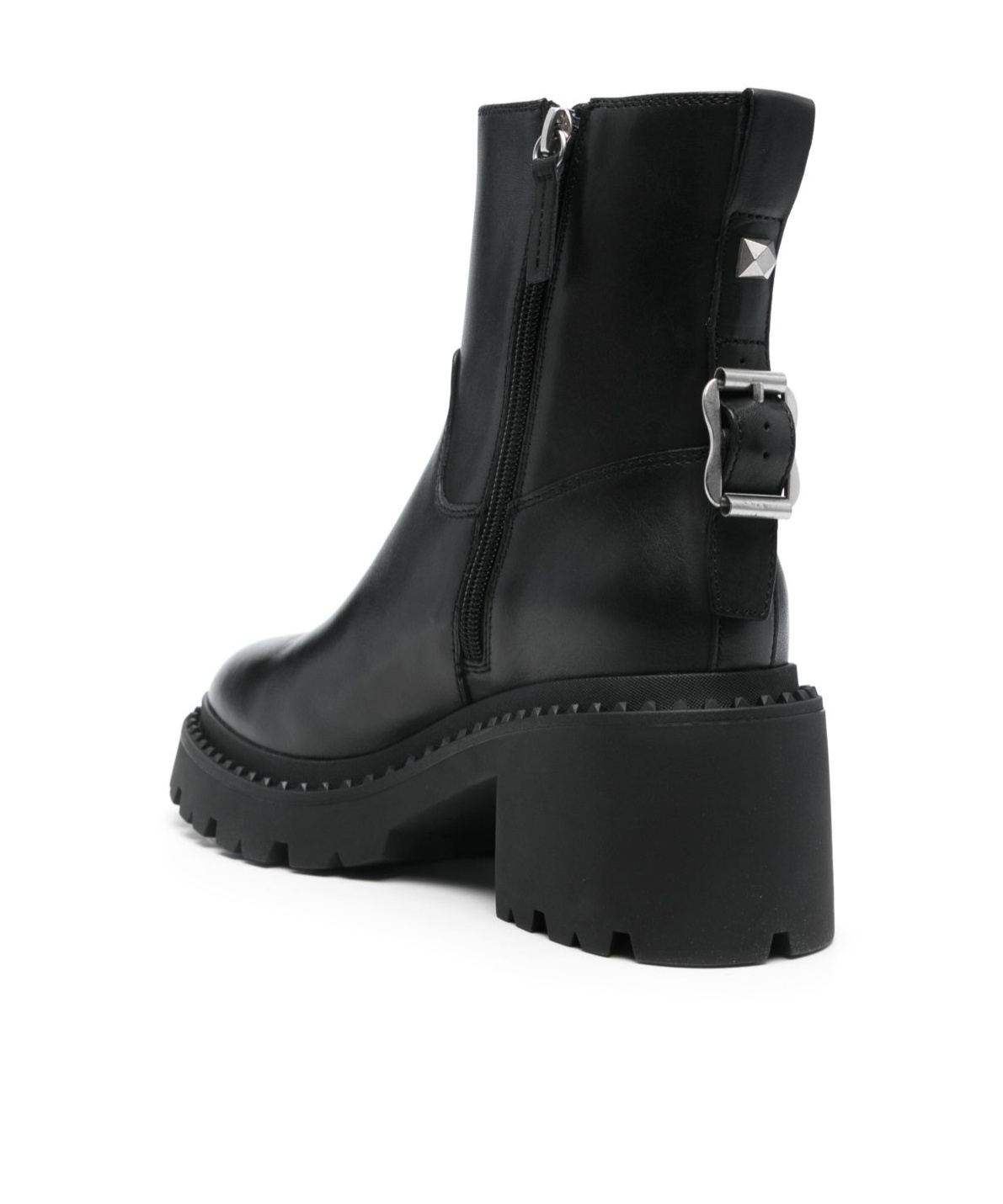 Ash Leather Ankle Boot In Black